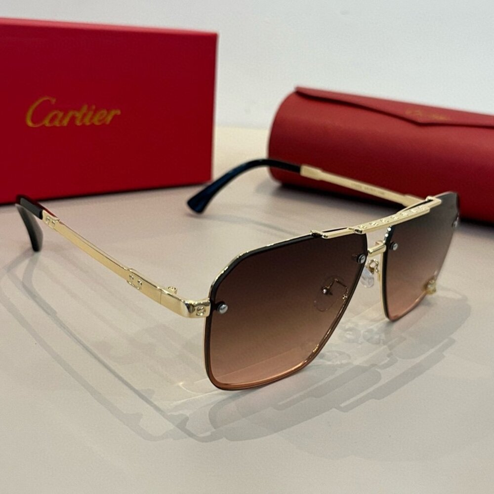 Cartier Black and Gold Metal Sunglasses Eyewear - Picture 3 of 7